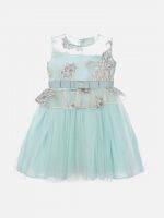 Girl’s Embroidery Satin & Net Frock