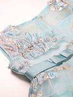 Girl’s Embroidery Satin & Net Frock