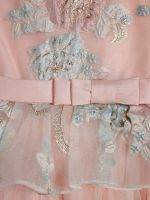 Girl’s Peach Embrioded Net Frock