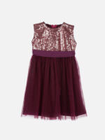 Girl’s Embellished Net & Polyester Frock