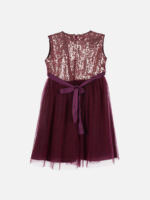 Girl’s Embellished Net & Polyester Frock