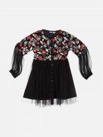 Girl’s Embroidery Net & Polyester Frock