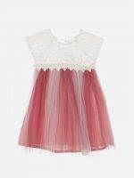 Girl’s Purple & White Embrioded Frock