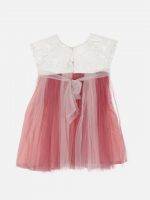 Girl’s Purple & White Embrioded Frock