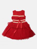 Girl’s Red Multi Layer Floral Frock