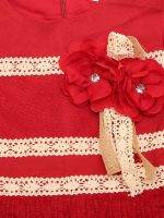 Girl’s Red Multi Layer Floral Frock