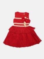 Girl’s Red Multi Layer Floral Frock