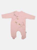 Girl’s Cotton Solid Romper with Feet