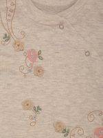 Girl’s Cotton Embroided Romper with Feet