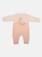 Girl’s Cotton Embroided Romper with Feet