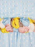 Girl’s Polyester Cotton Blue & White Polka Dots Frock