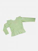 Girl’s Embroidered Cotton Slik Blend Frock