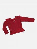 Girl’s Embroidery Cotton Silk Frill Top