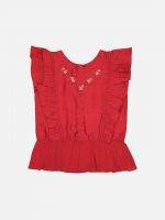 Girl’s Embroidery Cotton Silk Top