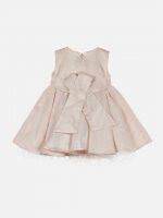 Girl’s Satin Pink Frock with Pearls & Bow