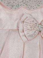 Girl’s Satin Pink Frock with Pearls & Bow