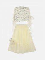 Girl’s Baby Pink Satin & Net Lehenga Choli Set