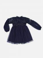 Girl’s Embroidery Net & Polyester Frock