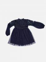 Girl’s Embroidery Net & Polyester Frock